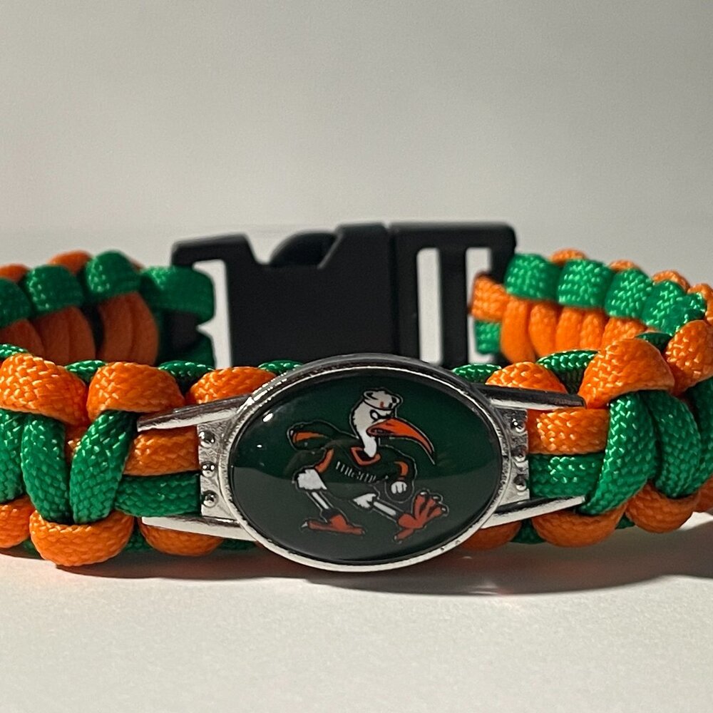 Miami Hurricanes NCAA Paracord Bracelet NEW
